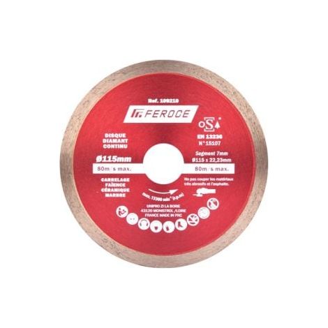 Disque Diamant Continu 115 x 22.2mm FEROCE (1/2)