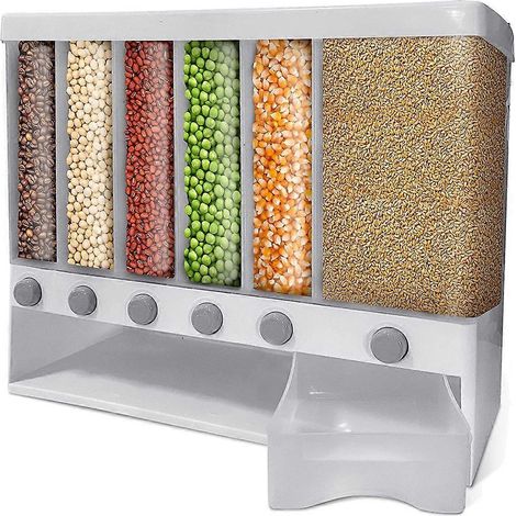 Distributeur de céréales pour aliments secs - Distributeur de riz 22 livres (blanc) (1/4)