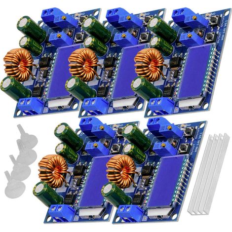 HW-140 - Convertidor de potencia reductor/reductor automático, voltímetro y amperímetro con pantalla LCD