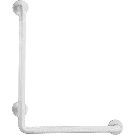 Barre d'appui de salle de bain, barre d'appui multifonctionnelle en forme de L pour toilettes accessibles au quotidien, antidérapante, pour les personnes handicapées et les femmes enceintes (Couleur :