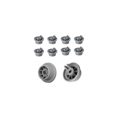 Kit de 8 Roulements pour Panier Inférieur de Lave-Vaisselle - Roulettes et Roues de Rechange Universelles Compatibles avec Bosch Siemens Accessoire Lave Vaisselle