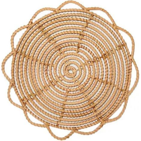 Panier décoratif mural de style bohème, suspension murale ronde en rotin tressé à la main, décoration de style rustique pour le salon, la cuisine et la chambre. (1/5)