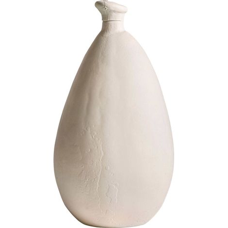 Vase contemporain en verre blanc cassé finition mate - Blanc cassé mat contemporain (1/2)