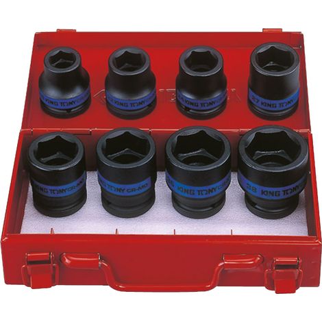 Coffret king tony 3/4 douilles a choc cles impact 6 pans metriques