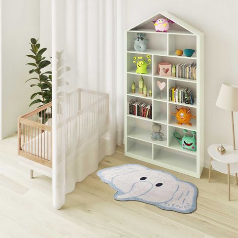 ATTICGO Tapis enfant éléphant CANDY 36 Blanc 75x120 cm (1/5)