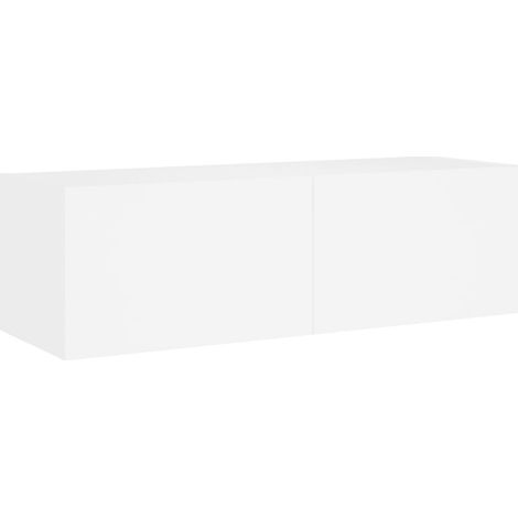 Mobile TV multimediale scaffale per televisione televisione buffet sala da pranzo soggiorno camera da letto a parete con luci a LED 100 x 35 x 31 cm bianco 020027850