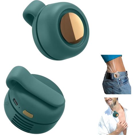 Ce petit ventilateur portable à pince convient aux vêtements, chapeaux, corps, etc. C'est un ventilateur sans pales, rechargeable et silencieux, mesurant 6,5 x 5 cm. (1/4)