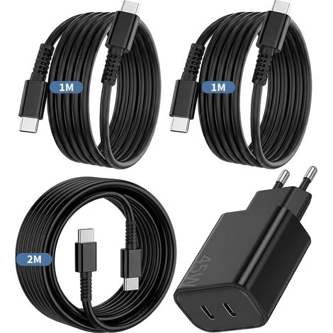 45W Chargeur USB C Rapide, Double Port USB C et 3Pack Câble pour Samsung (1/5)