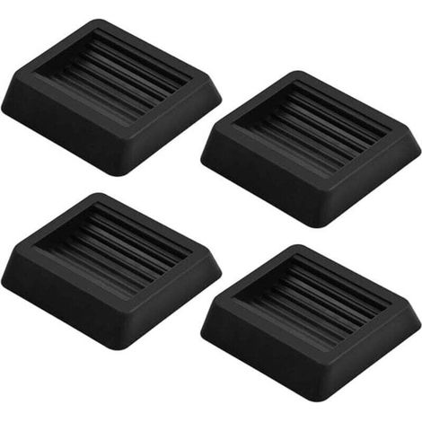 Lot de 4 roulettes noires antidérapantes en caoutchouc, protections de sol pour pieds de chaise, coussins de chaise, gobelets en caoutchouc pour meubles pour tous les types de sols, canap (1/4)