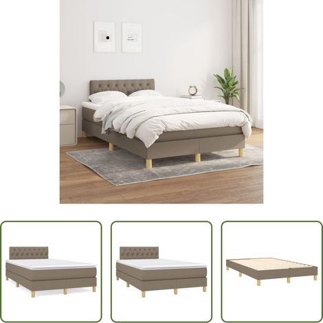 Matratze - Boxspringbett mit Matratze Taupe 120x200 cm Stoff (1/5)