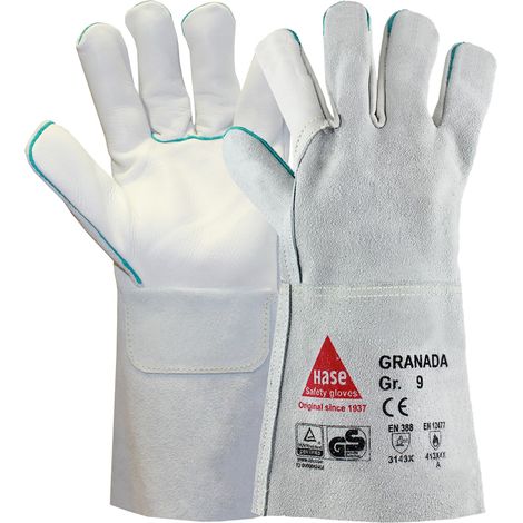Hase Granada K Schweißerhandschuh aus Rindnarben-/Rindspaltleder Größe 10 6 Stk