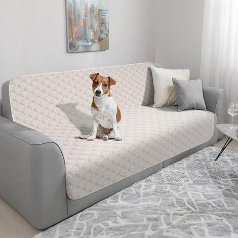 Dog Training Mat Washable Reusable Non-Slip for Dog/Cat/Guinea Pig/Rabbit (137 x 208 cm Cream) (1/5)