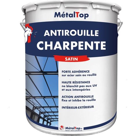 Antirouille Charpente - Gris noir - RAL 7021 - 5 L - Métaltop