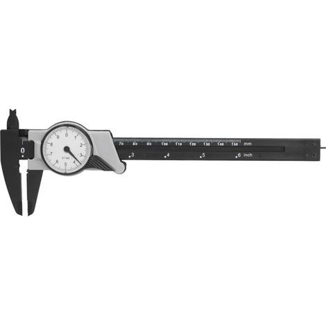Pied à coulisse à cadran ABS 0-150 mm Outil de mesure métrique portable pour laboratoire et maison (1/4)