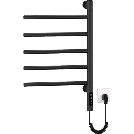 Radiateur de serviettes électrique, mural, contrôle de température réglable, noir, 220V-a, UE-a (1/2)