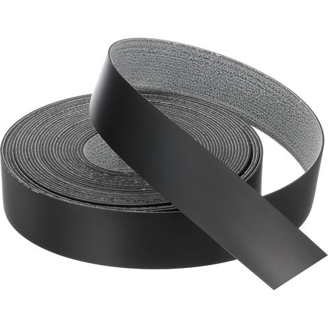 Bande de Chant 7.6 Mètre x 28mm, Bande Bordure Meuble Masquage Préencollé en PVC, Placage Contreplaqué Flexible avec Adhésif Thermofusible pour Bords Meuble Étagère Panneaux, Noir (1/5)