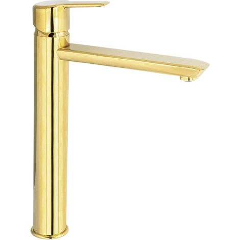 Miscelatore lavabo alto leva superiore finitura oro - Stapol