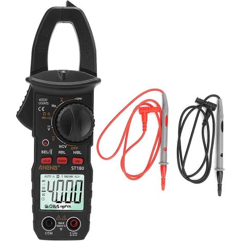 ST180 Digitales Zangenmultimeter AC/DC-Spannungsmesser Automatischer Zangentester mit Taschenlampe