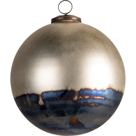 Grande Boule de Noël XL Ø 17 cm Décoration de Sapin en Verre Coloris Noir et Doré - PANGIVO (1/2)