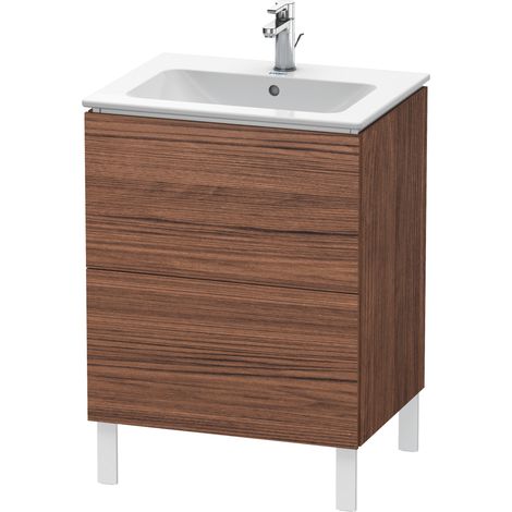 Mueble bajo lavabo L-CUBE 620x481x704mm nogal oscuro
