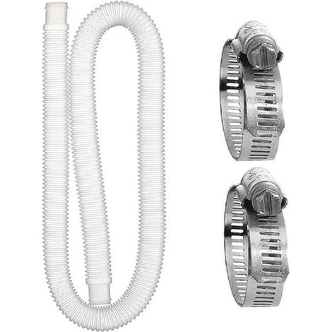 Tuyau de rechange pour piscine hors sol, avec 2 raccords métalliques, pour pompe de filtration. (1/5)