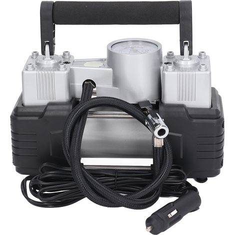 Gonfleur de pneus de voiture portable haute pression à double cylindre 12 V, compresseur d'air, pompe robuste, pompe à air pour voiture à 30 cylindres (1/5)