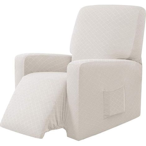 Elastic Armchair Cover, Wingback Chair Cover Soft Polyester Fabric Protector for Chair Sofa (White) (1/5)