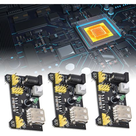 Vendus par lots de 3. Modules d'alimentation 5V/3,3V adaptés aux cartes de circuits imprimés prototypes MB102. (1/5)