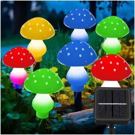 Guirlande solaire Lampes Solaires de Jardin, 8 Champignons Lampes Solaires IP65 Étanche, Lampes Solaires Lumière Décoratives pour Extérieures Jardin Pelouse Patio Clôture Balcon, Noël Décoration (1/5)