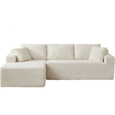 Canapé modulaire en L 3 places avec mousse à mémoire de forme et tissu respirant (1/5)