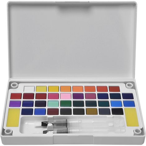 Kit de peinture portable 36 couleurs pour enfants, dessin en plein air, palette solide de pigments artistiques. (1/5)
