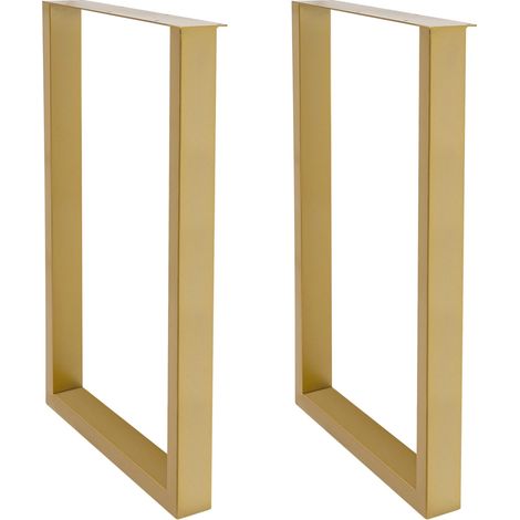 Metallmöbelbeine, 2er-Set, Höhe: 71 cm, industrielle Metalltischbeine, goldfarbene Stahl-Esstischbeine, für Ess-/Café-/Computertische