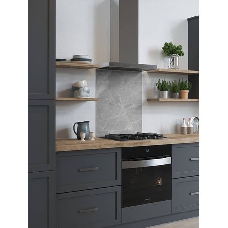 Splashback Pietra Grey Glass Kitchen Backsplash 600mm x 750mm (1/3)