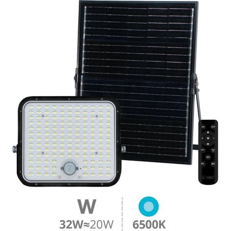 Proyector solar LED Pamol con sensor de movimiento y crepuscular 200W 6500K IP65 Negro (1/5)