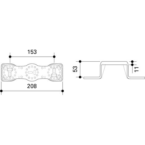 Fränkische Montageplatte PA Gemini alpex 150 mm einzel, 84901118 (1/2)