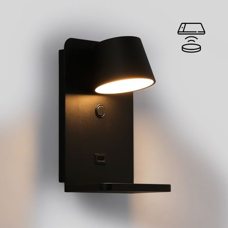 Aplique De Pared Para Lectura Con Puerto USB "BASKOP W" - 6W - - Negro (1/5)