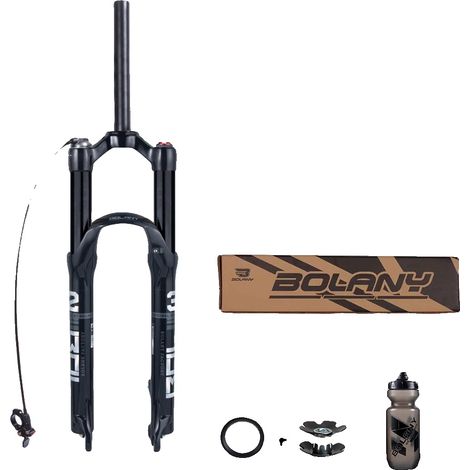 Horquilla para bicicleta de montaña, suspensión de aceite y gas, aleación de magnesio ligera, 29" negra, control remoto. (1/2)