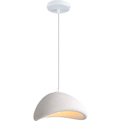 Lustre nordique créatif 30 CM suspension E27 abat‑jour pierre simulée réglable éclairage plafond blanc pour salon chambre et salle à manger modèle B (1/5)