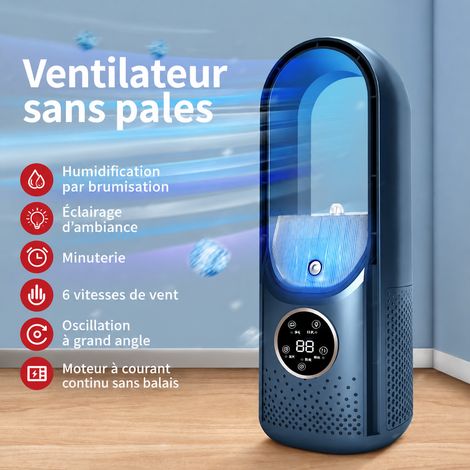 Ventilateur sans pales bleu USB multifonction de bureau bleu réf 0259 24,5 × 15,5 × 15,5 cm 600 g – Livraison gratuite