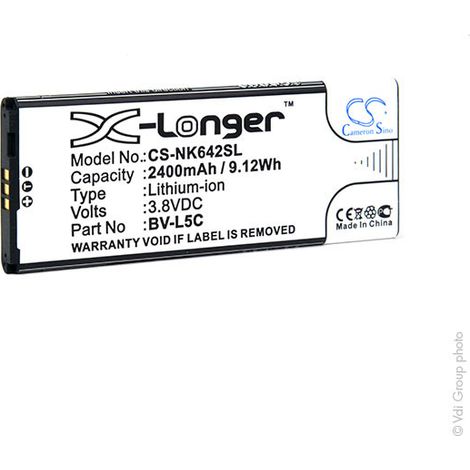 NX - Batterie téléphone, smartphone, GSM pour Microsoft 3.8V 2400mAh - BV-L5CBVL5C (1/3)