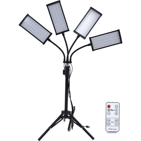 Lampe de Croissance LED USB avec Minuterie 4/8/12h, Trépied Réglable pour Serre et Semis