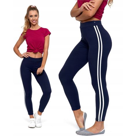 Leggings ajustados con rayas Moraj Leggings Talla S/M Azul marino (1/5)