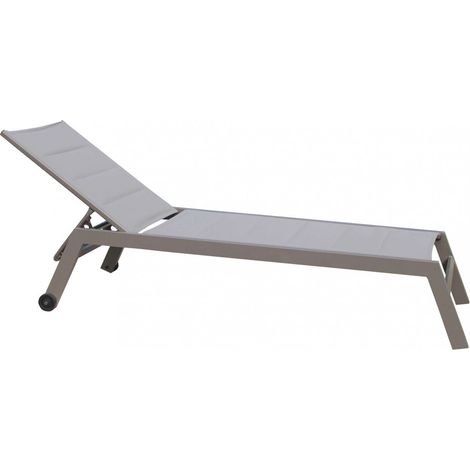 sdraio reclinabile elica garden "formentera" in alluminio taupe 198x61x95 cm (1/5)