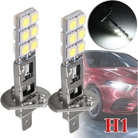 Ampoule automobile LED, lot de 2 unités, réf. H1-12smd-5050, 55w, 6000k, pour feux antibrouillard.-AquaForge (1/5)