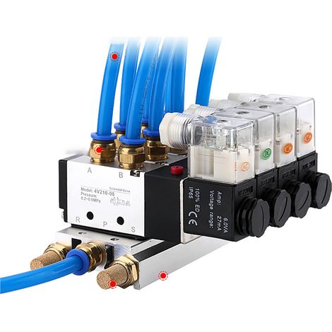 Électrovanne pneumatique à cinq voies et deux positions, sélection de tension multiple 4V210-08/06, type Airtac 4V210-08-AC110V (1/5)