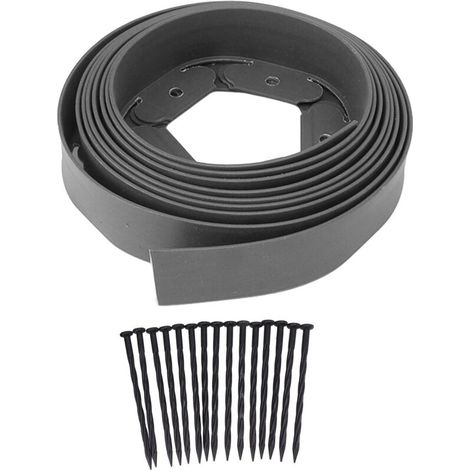 Landscape Edging Kit Lawn Edging Include 15 Spikes PE Garden Edging Border for Landscaping Flower Gardens Lawn (1/5)