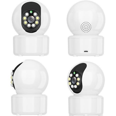 Caméra de sécurité PTZ intérieure, caméra domestique rotative Wi-Fi, compatible avec babyphone (1/4)