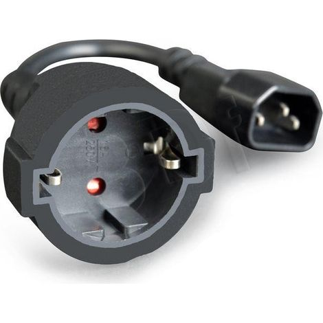 Cable de Alimentación GEMBIRD PC-SFC14M-01 C14 Negro 15 cm (1/4)