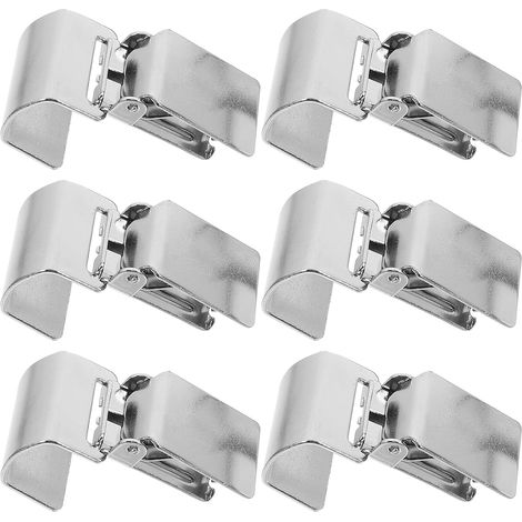 Lot de 6 Pinces en Acier Inoxydable Argenté pour Suspendre Tapis Rideaux et Couvertures Clips Robustes Multifonctions pour Présentation Séchage et Fixation Décorative (1/5)