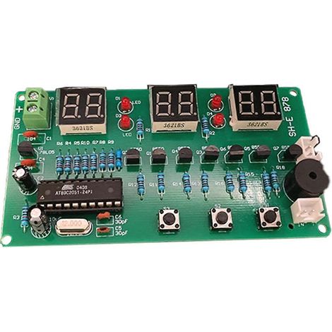 Kit de montage AT89C2051 Horloge électronique 6 bits avec affichage LED numérique (1/5)